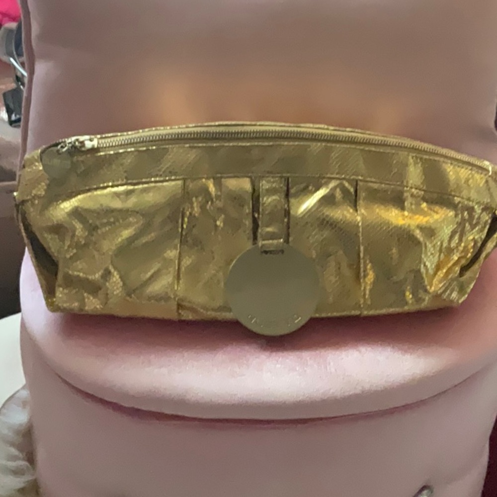 Gold snake leather GUSTTO CLUTCH